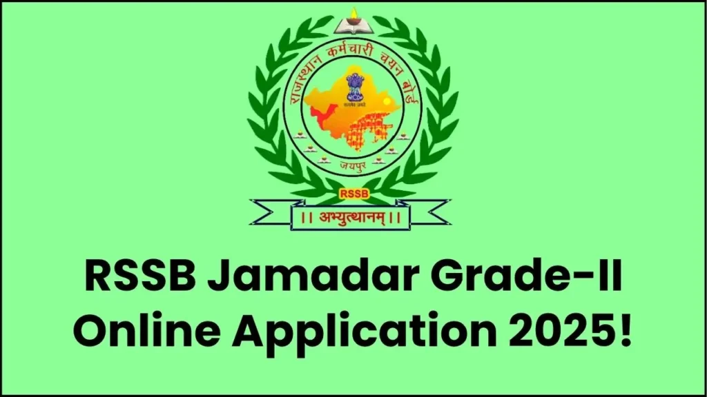 RSSB Jamadar Grade-II Online Application 2025